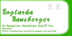 boglarka mansberger business card